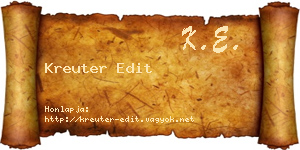 Kreuter Edit névjegykártya